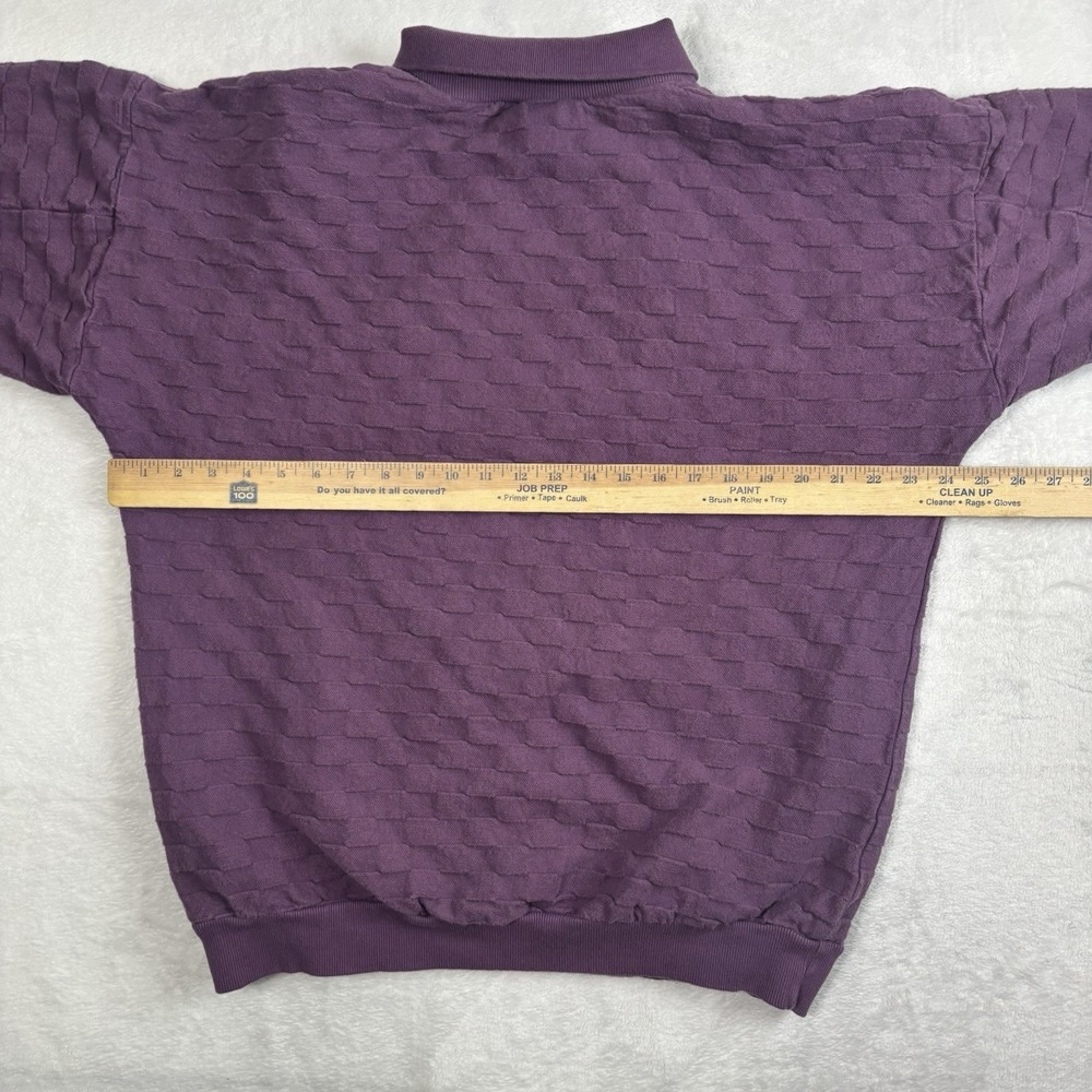 VTG Crazy Shirts San Fransico Purple LS Collared Pullover Sweater Mens M - Picture 6 of 8